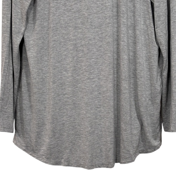 Zenergy by Chico’s Gray Knotted Sweatshirt Deep Cowl Neck size 2 or US 12 Womens - Picture 11 of 11